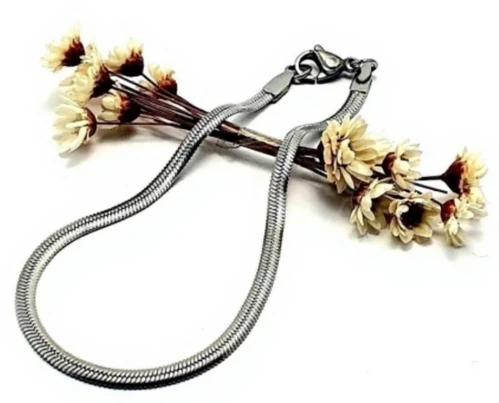 Cadena de acero quirurgico cola de raton plana 18cm